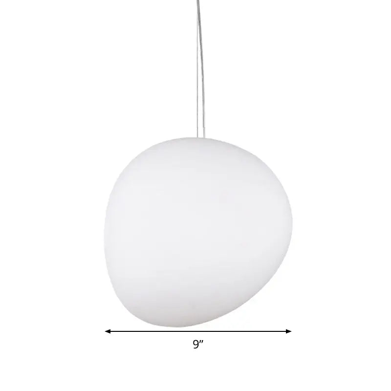 White Glass Oval Pendant