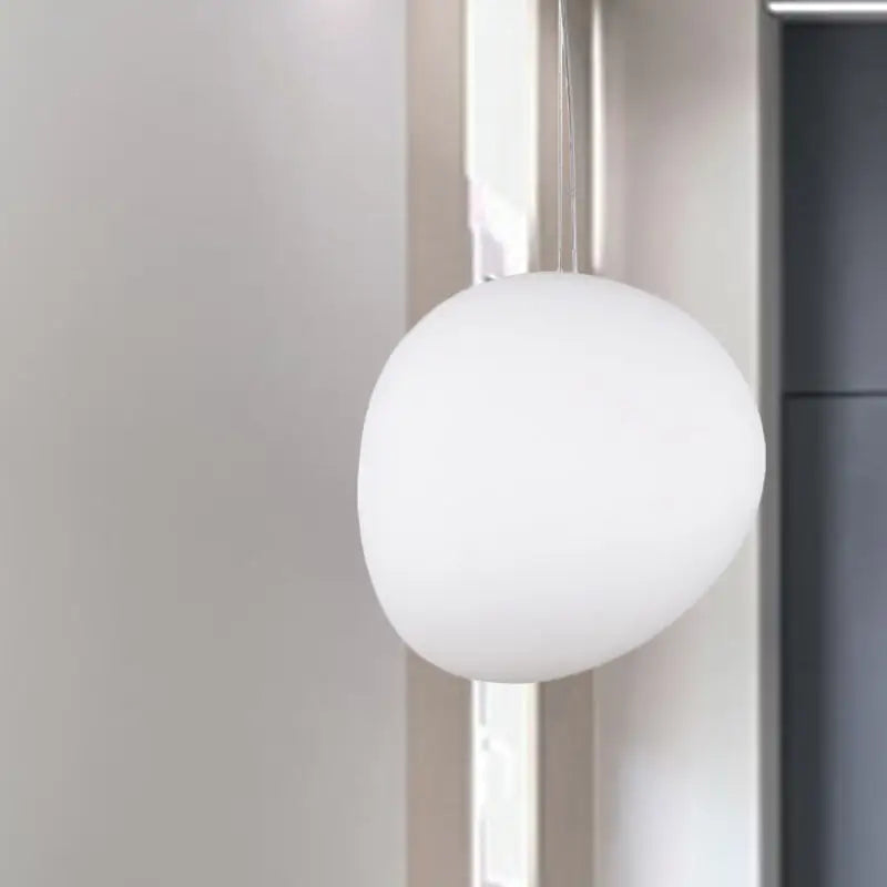 White Glass Oval Pendant