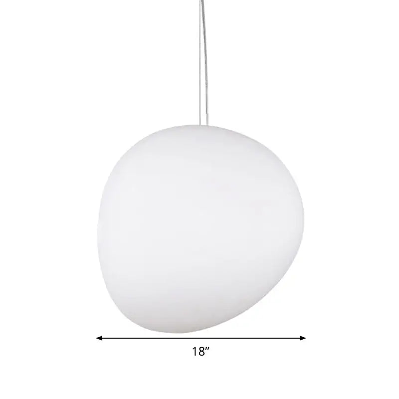 White Glass Oval Pendant