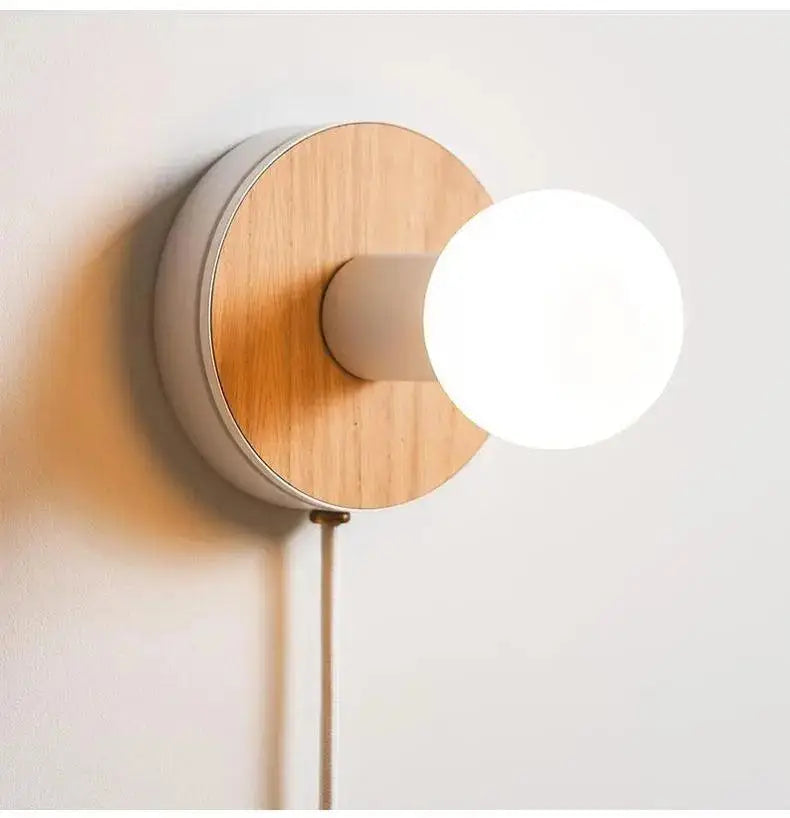 Wood Plug-In Wall Sconce