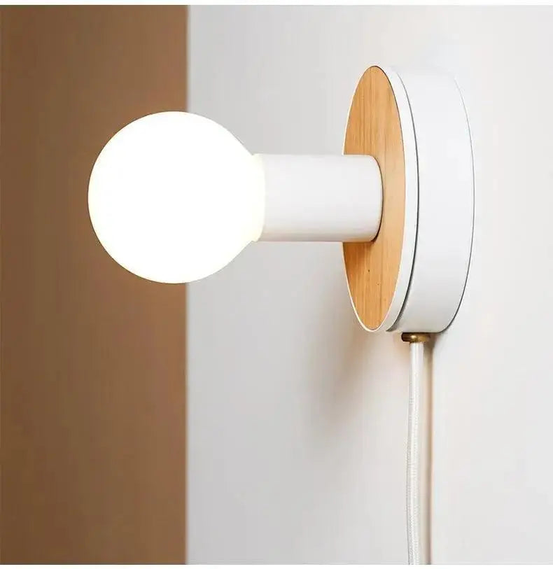 Wood Plug-In Wall Sconce