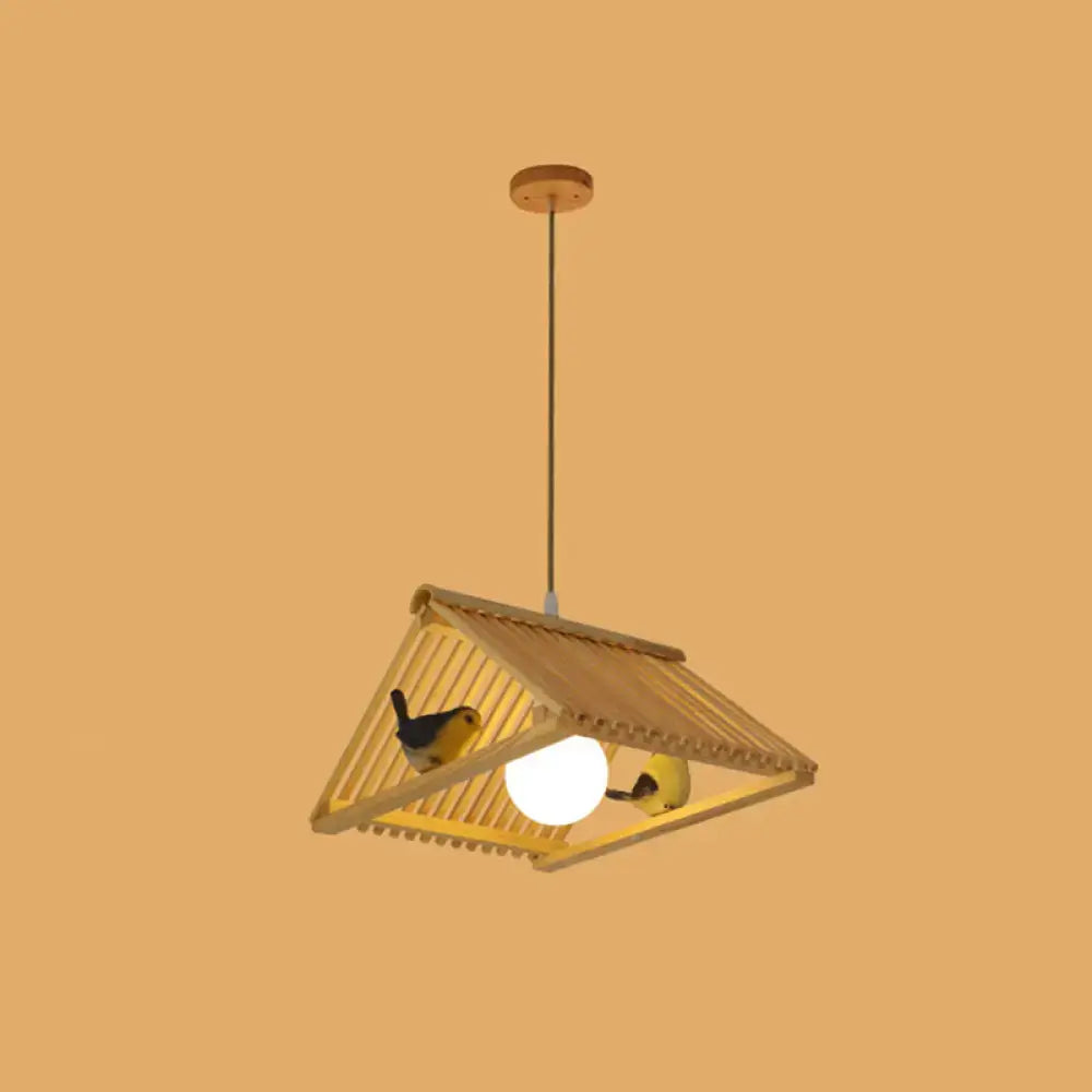 Natural Wood Island Pendant