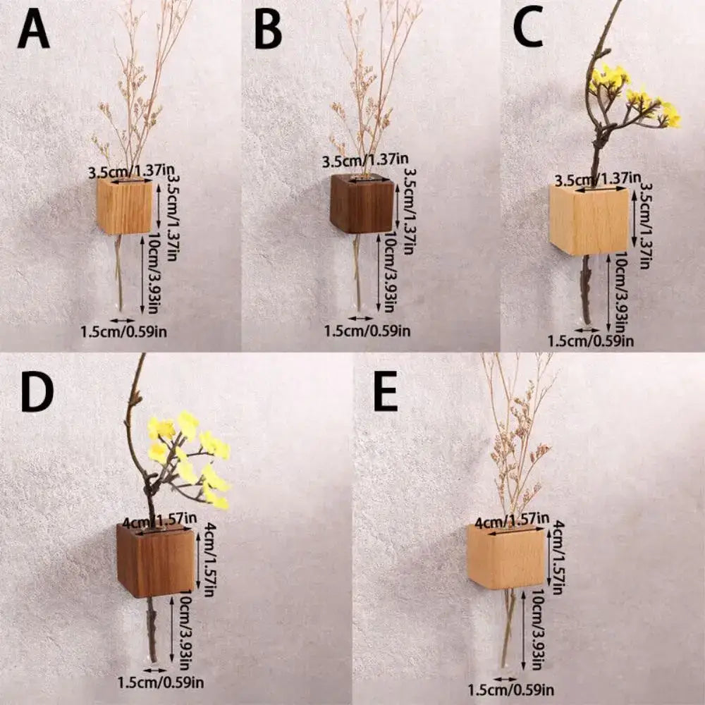 Dark Wood Test Tube Vase