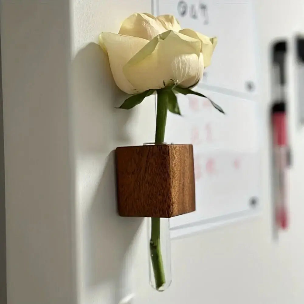 Dark Wood Test Tube Vase