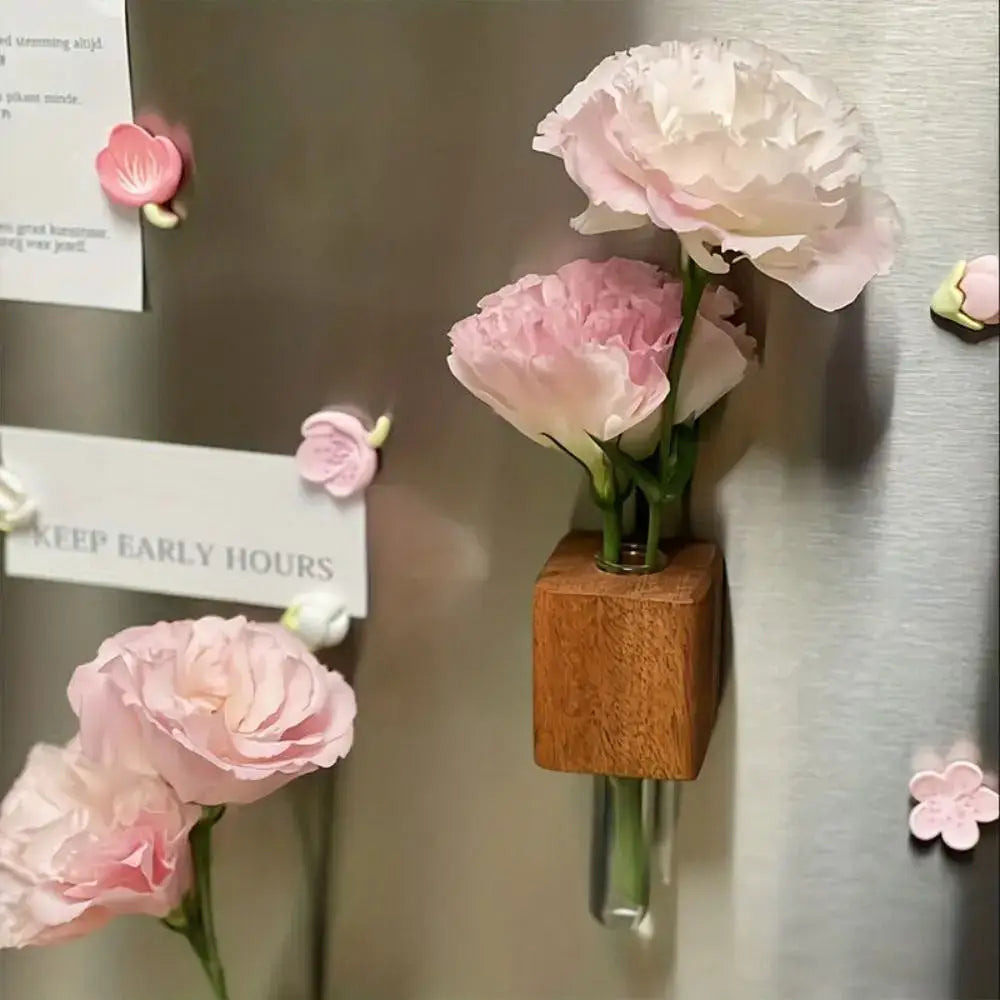 Dark Wood Test Tube Vase
