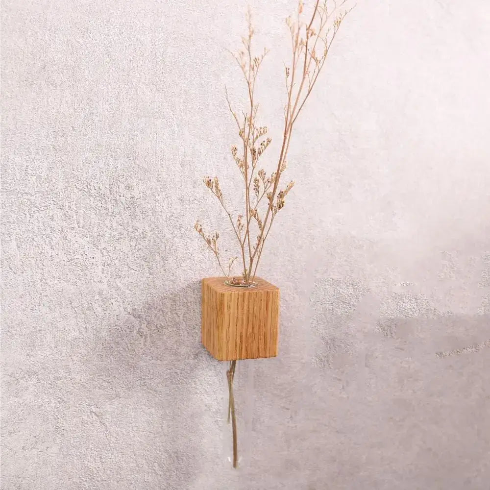 Dark Wood Test Tube Vase