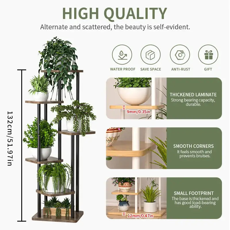 Wooden Tiered Plant Stand