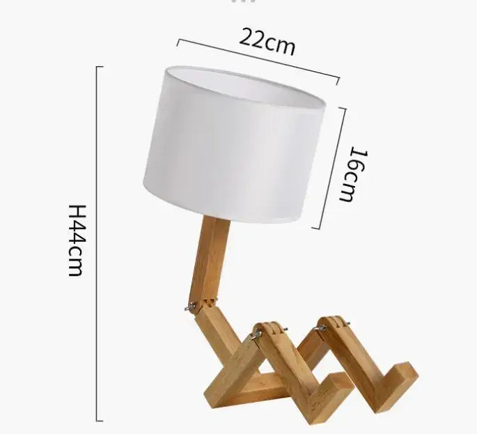 Wood Robot Table Lamp