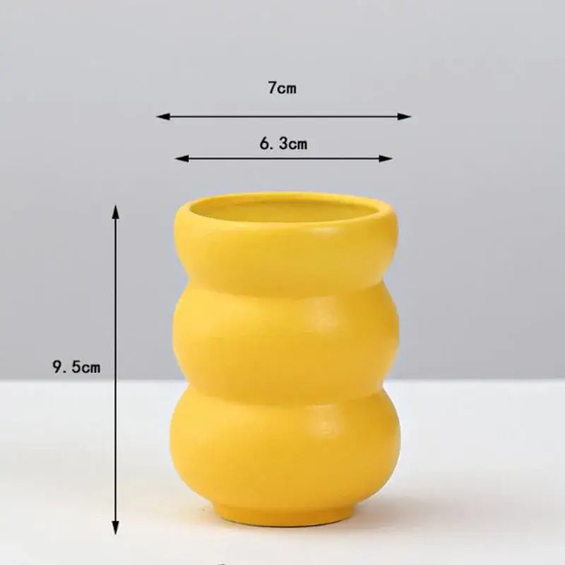 Yellow Porcelain Flower Vase