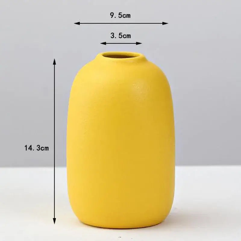 Yellow Porcelain Flower Vase