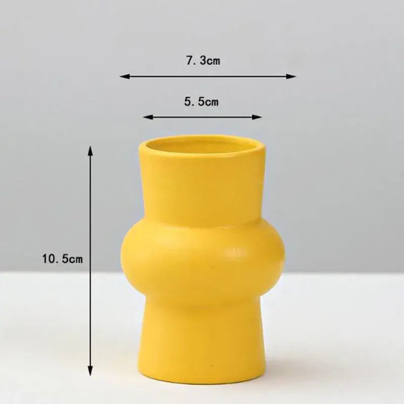 Yellow Porcelain Flower Vase