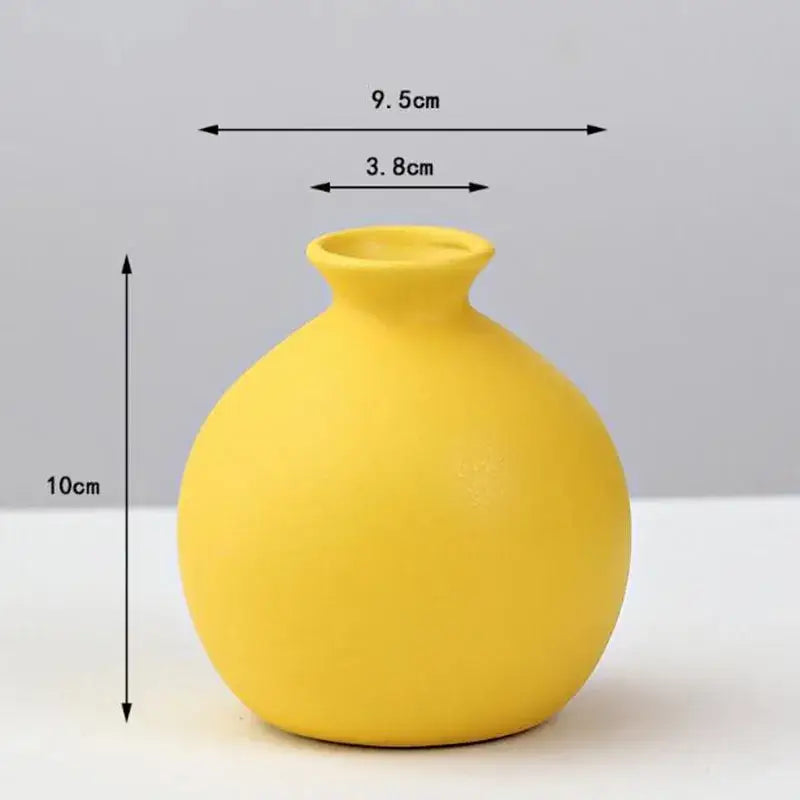 Yellow Porcelain Flower Vase