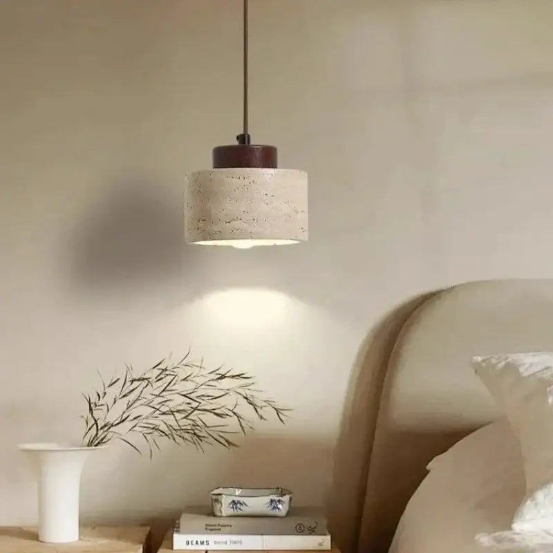 White Stone Pendant Light