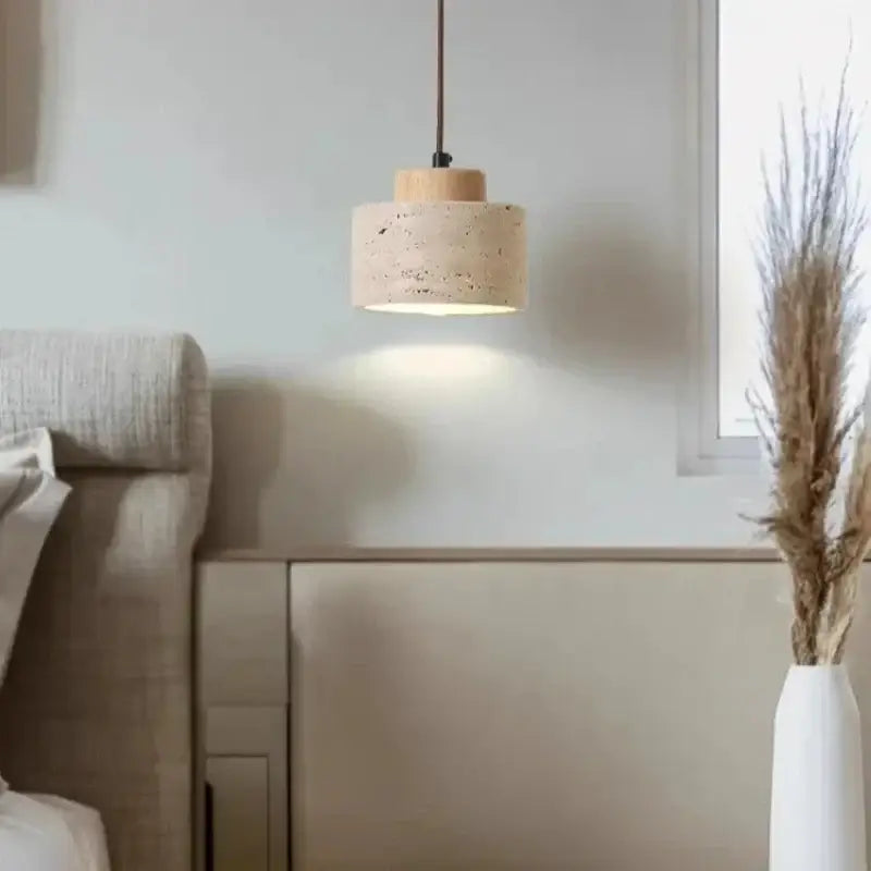 White Stone Pendant Light