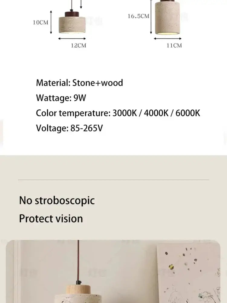 White Stone Pendant Light
