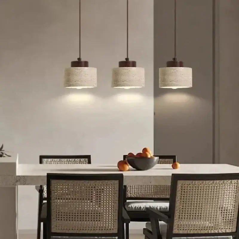 White Stone Pendant Light