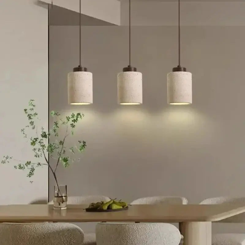 White Stone Pendant Light