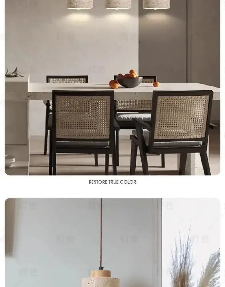 White Stone Pendant Light