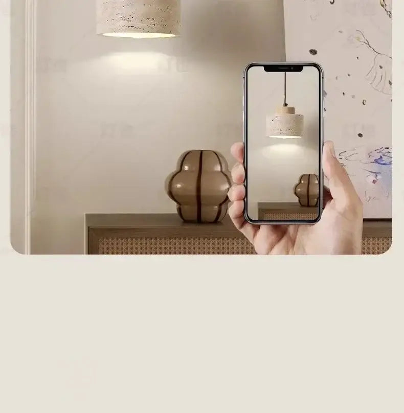 White Stone Pendant Light
