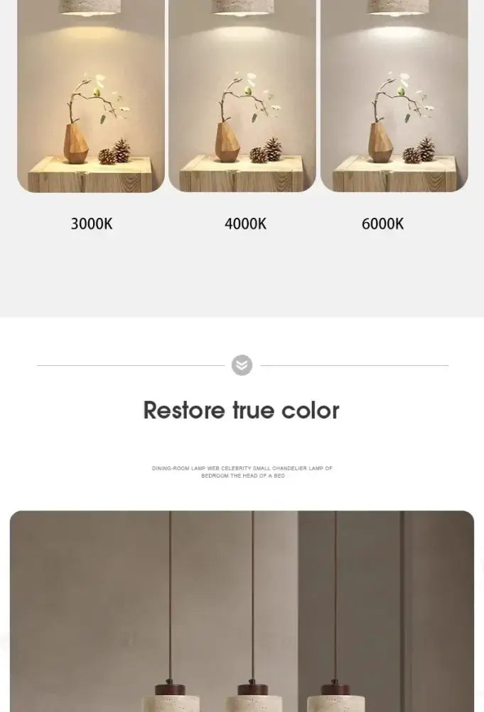 White Stone Pendant Light