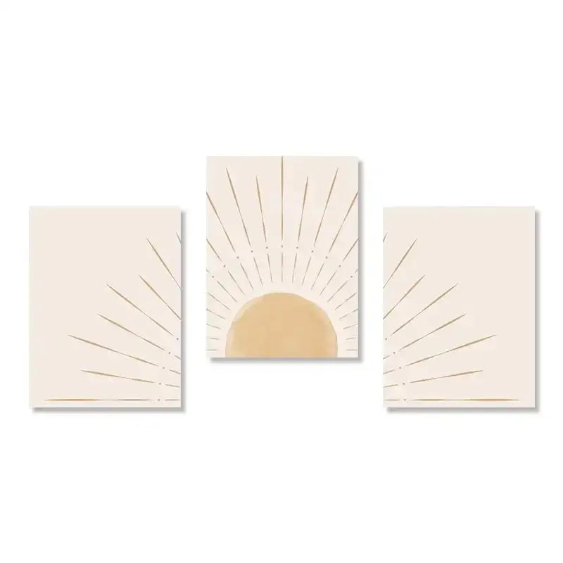 Beige Gold Triptych Posters