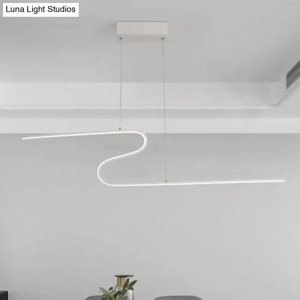 Black Linear Island Light Z-Shaped Design