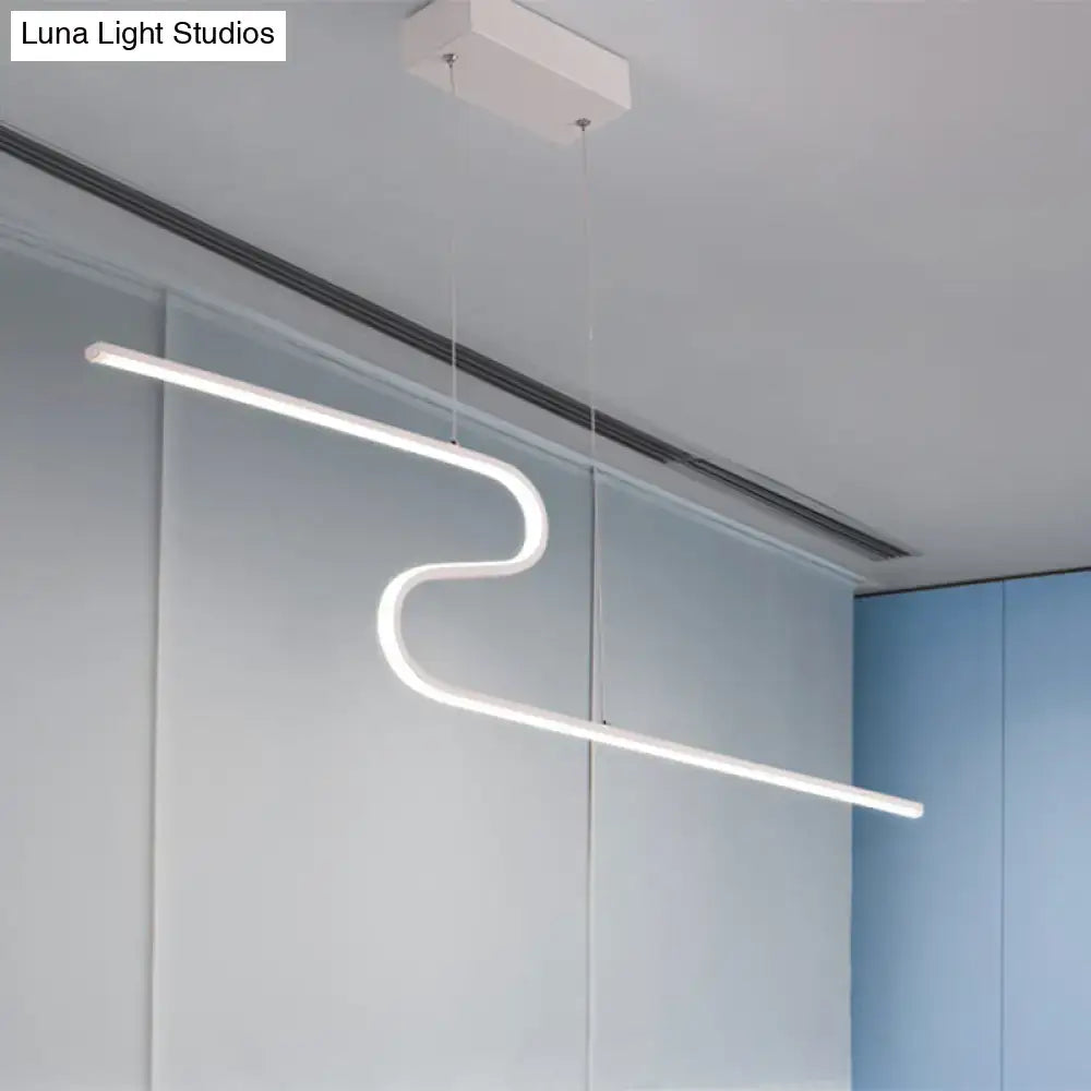 Black Linear Island Light Z-Shaped Design