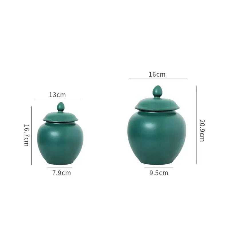 Green Ceramic Tea Caddy