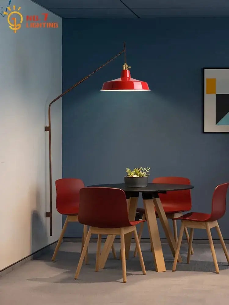 Red Gold Swing Arm Lamp