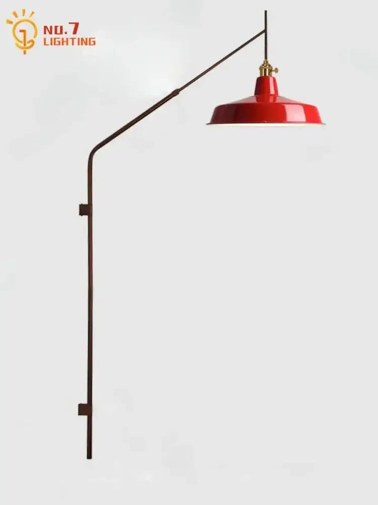 Red Gold Swing Arm Lamp