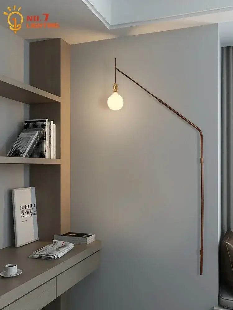 Red Gold Swing Arm Lamp