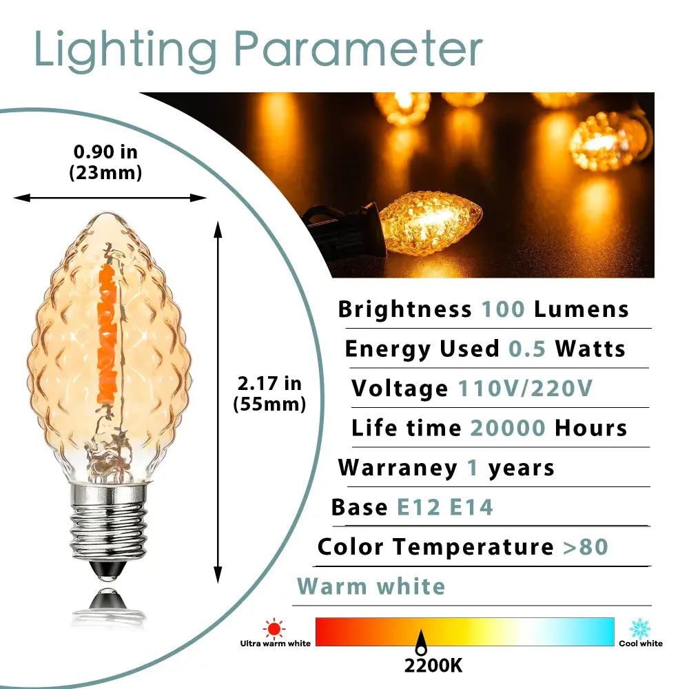 Amber LED Chandelier Bulbs