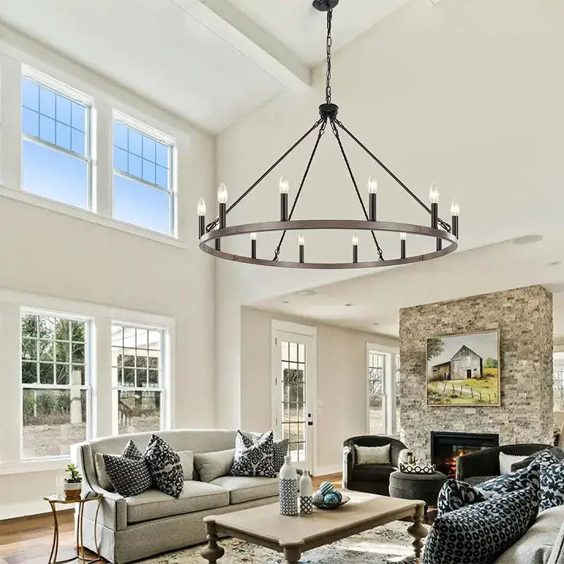 Silver Iron Candle Chandelier