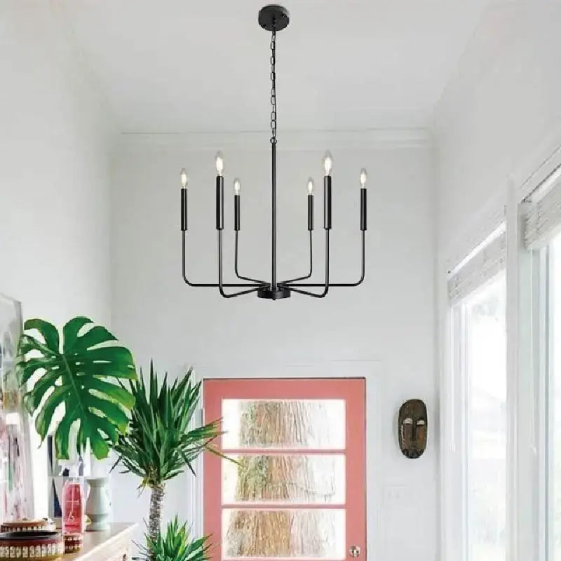 Silver Iron Candle Chandelier