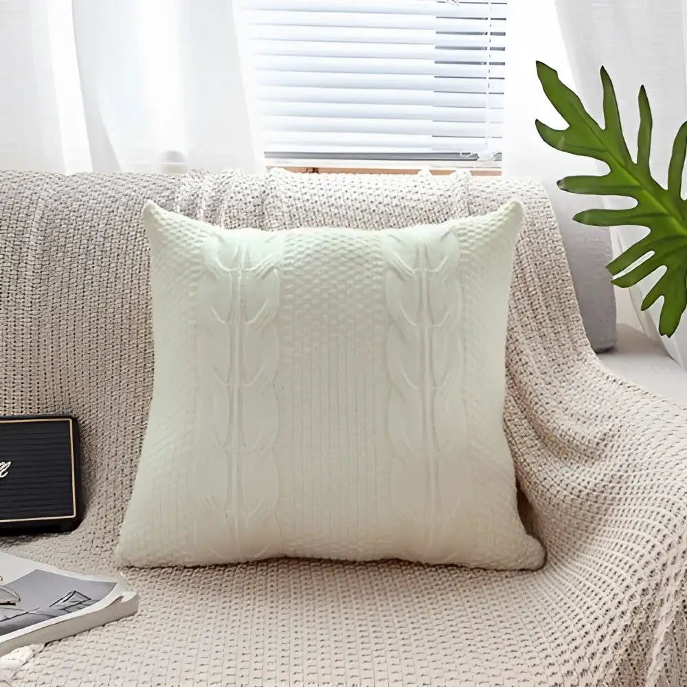 Gray Cable Knit Pillow