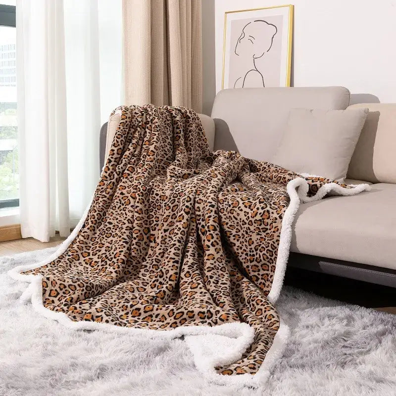 Leopard Print Coral Blanket