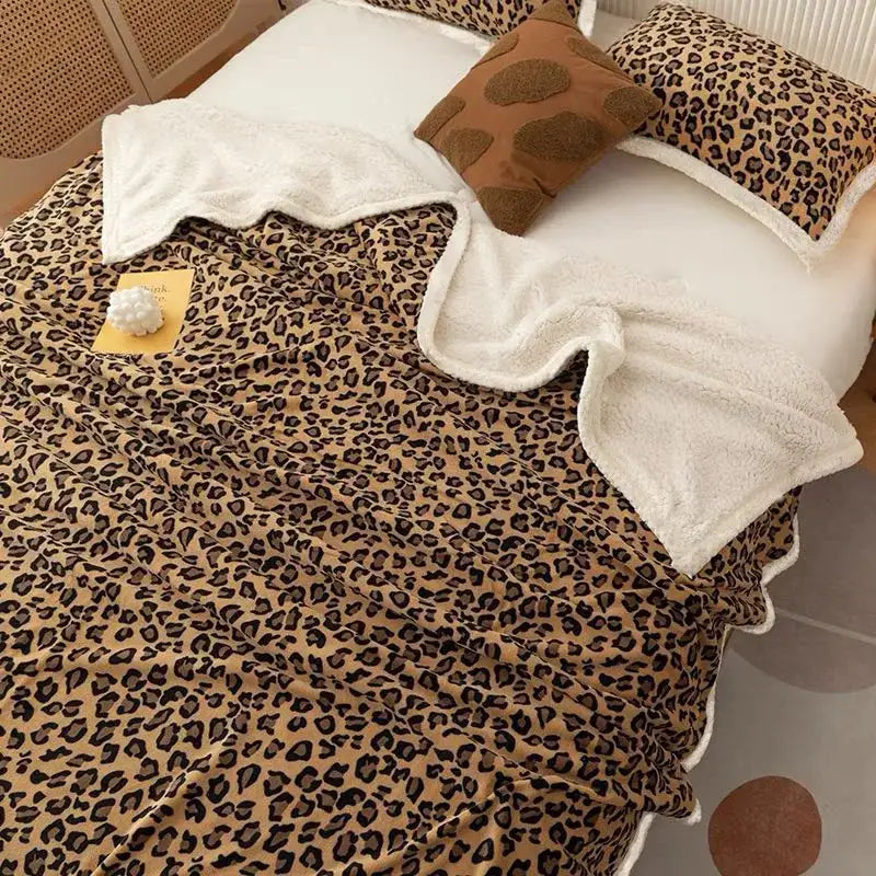 Leopard Print Coral Blanket