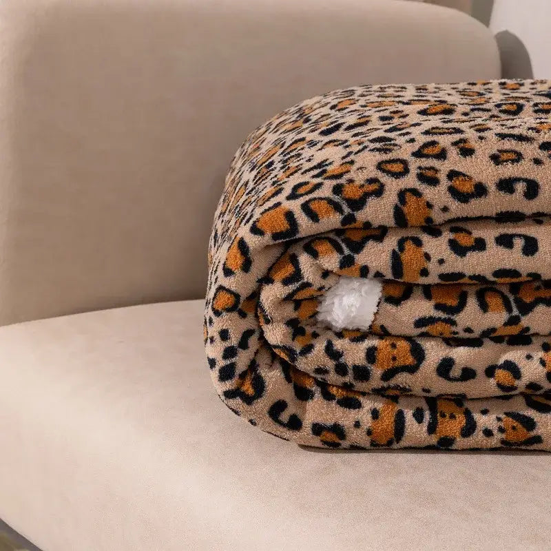 Leopard Print Coral Blanket