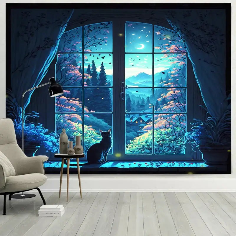Cat Landscape Wall Tapestry