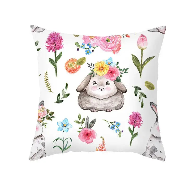 Floral Rabbit Pillowcase