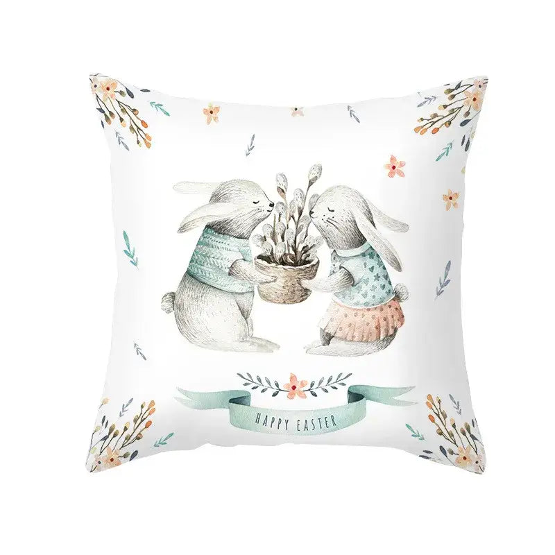 Floral Rabbit Pillowcase