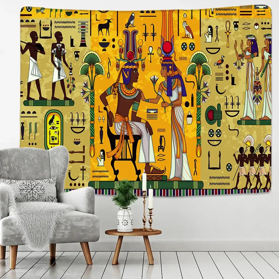 Maroon Green Egyptian Tapestry