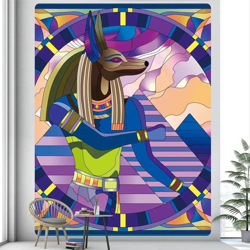 Green Anubis Psychedelic Tapestry