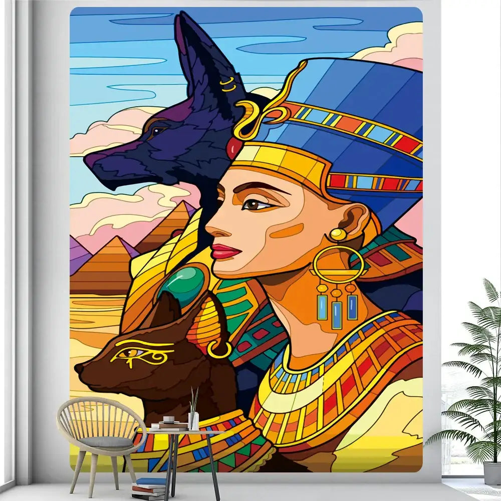 Green Anubis Psychedelic Tapestry