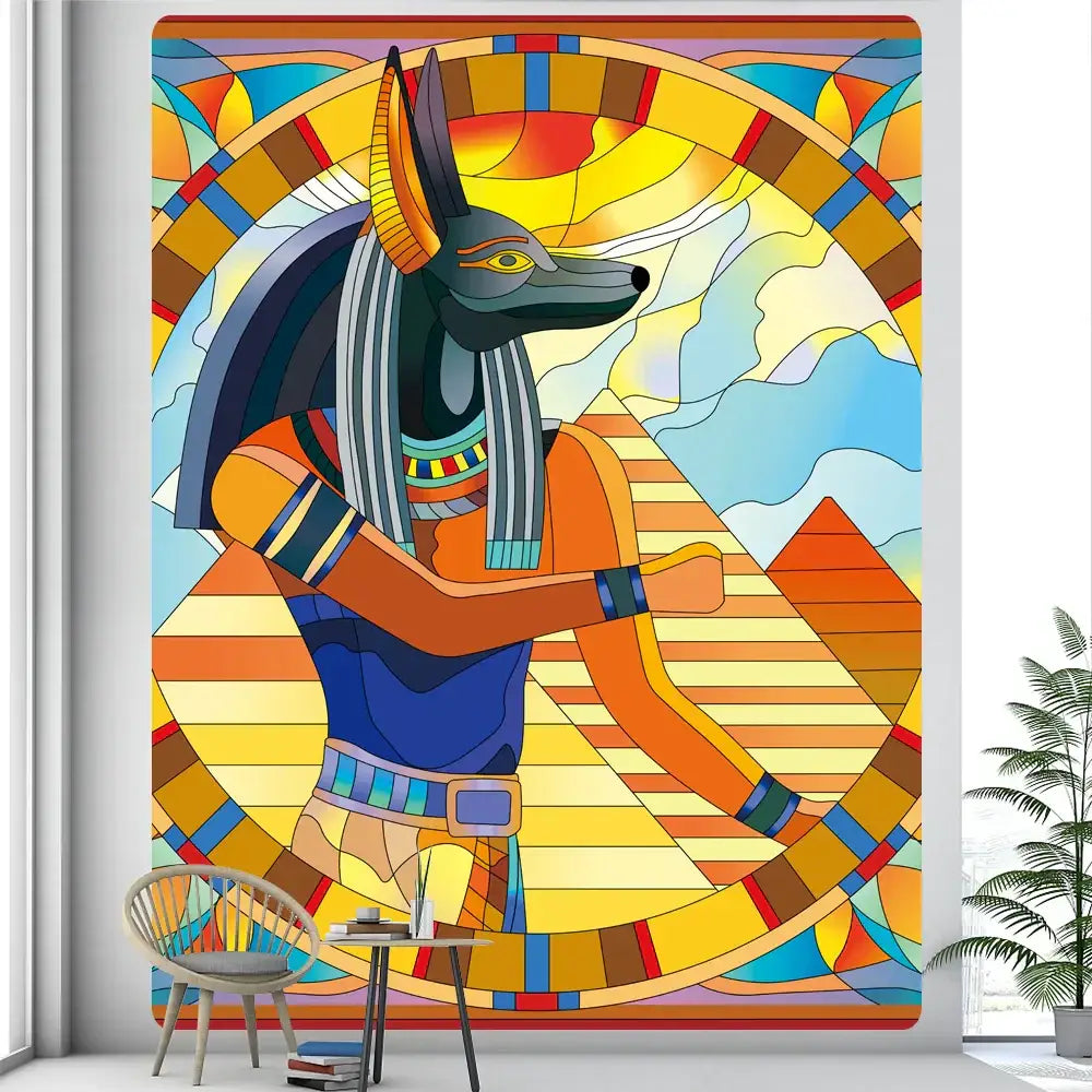 Green Anubis Psychedelic Tapestry
