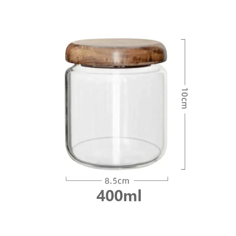 Acacia Glass Storage Jars