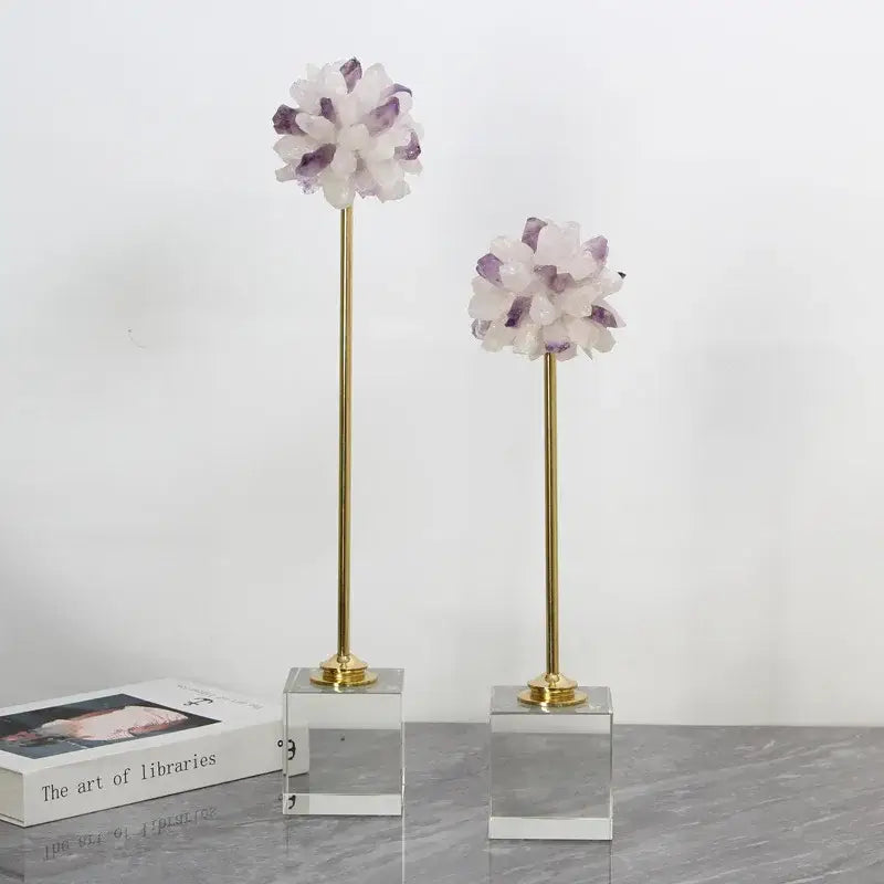Amethyst Crystal Flower Sculpture