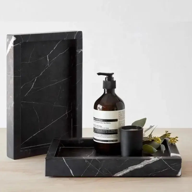 Black White Marble Tray