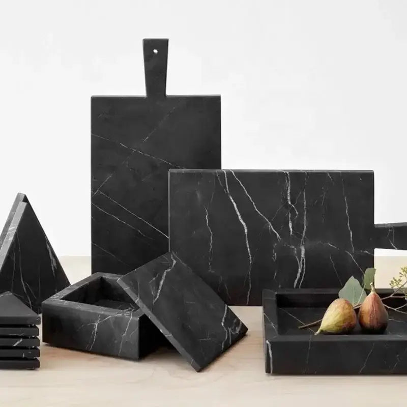 Black White Marble Tray