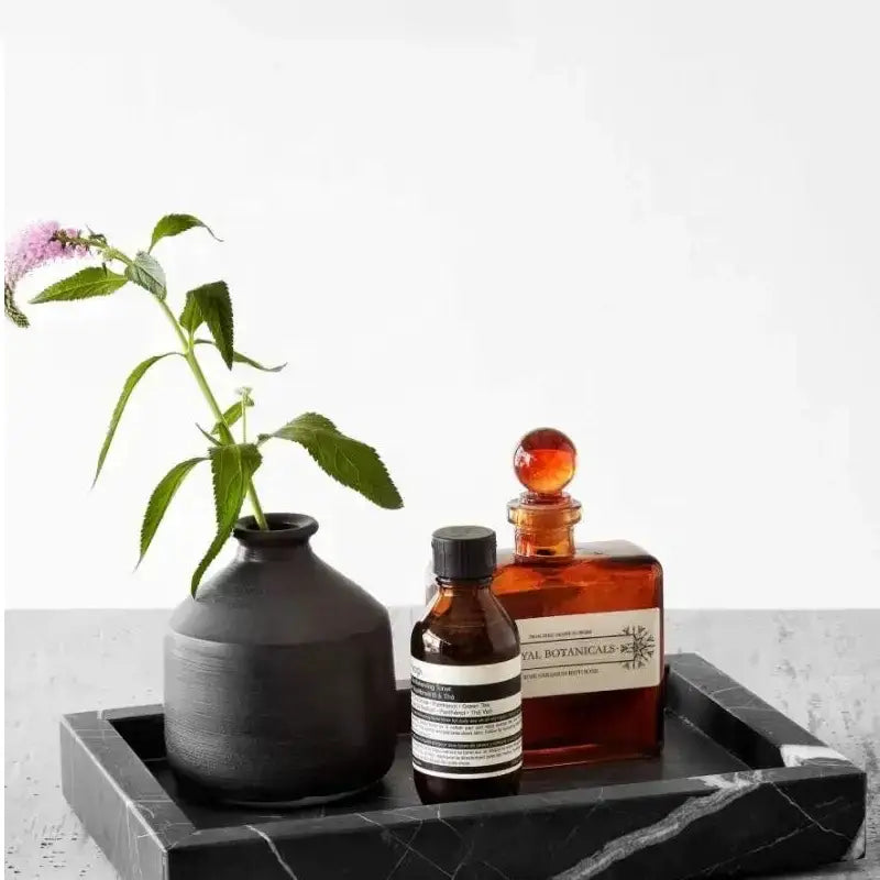 Black White Marble Tray